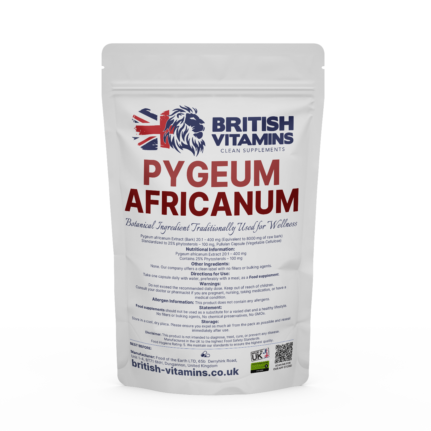 Pygeum Africanum Health & Beauty:Vitamins & Lifestyle Supplements:Vitamins & Minerals British Vitamins 5 Capsules ( Sample )  