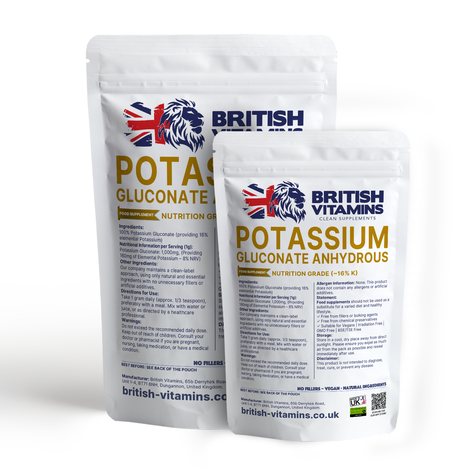 Potassium Gluconate Capsules – 88mg Elemental Potassium (from 555mg Gluconate)Potassium Gluconate Powder – 250g – Pure Electrolyte Support (~16% Potassium) – Vegan, Additive-Free, UK Made Health & Beauty:Vitamins & Lifestyle Supplements:Vitamins & Minerals British Vitamins