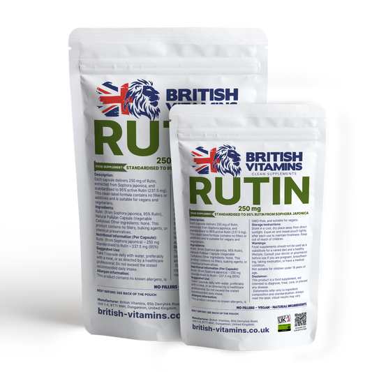 Rutin 250mg – from Sophora japonica | Clean Label Vegan Capsules British Vitamins