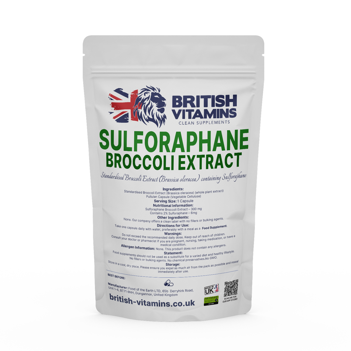 Sulfophane Broocoli Extract Health & Beauty:Vitamins & Lifestyle Supplements:Vitamins & Minerals British Vitamins 5 Capsules (Sample)  