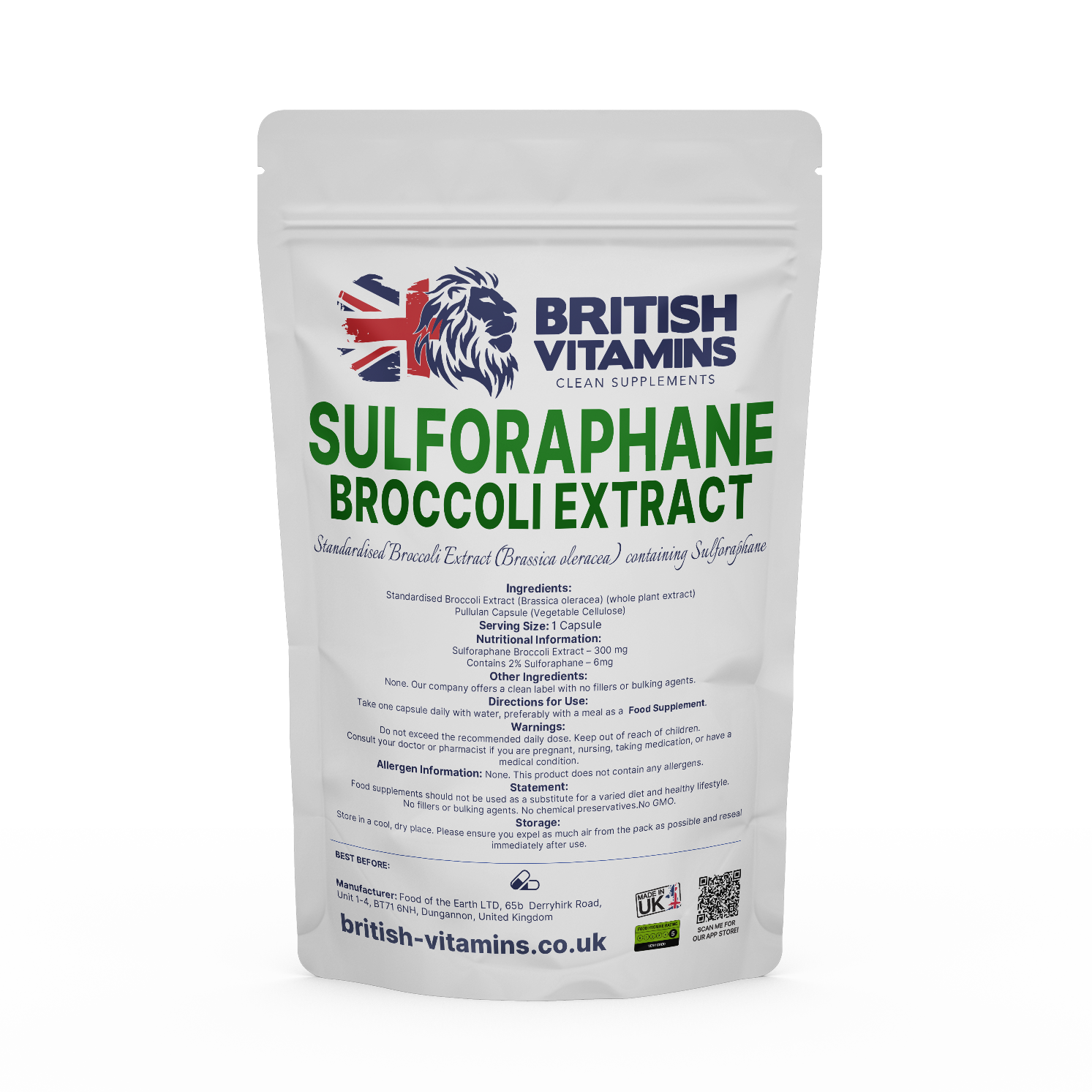 Sulfophane Broocoli Extract Health & Beauty:Vitamins & Lifestyle Supplements:Vitamins & Minerals British Vitamins 5 Capsules (Sample)  