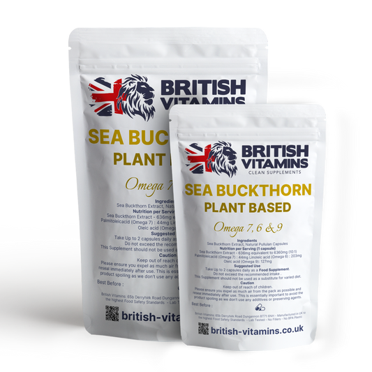 Sea Buckthorn 636mg Plant Based Omega 3 6 9 & 7 Rich in Vitamins and Nutrients Health & Beauty:Vitamins & Lifestyle Supplements:Vitamins & Minerals British Vitamins   