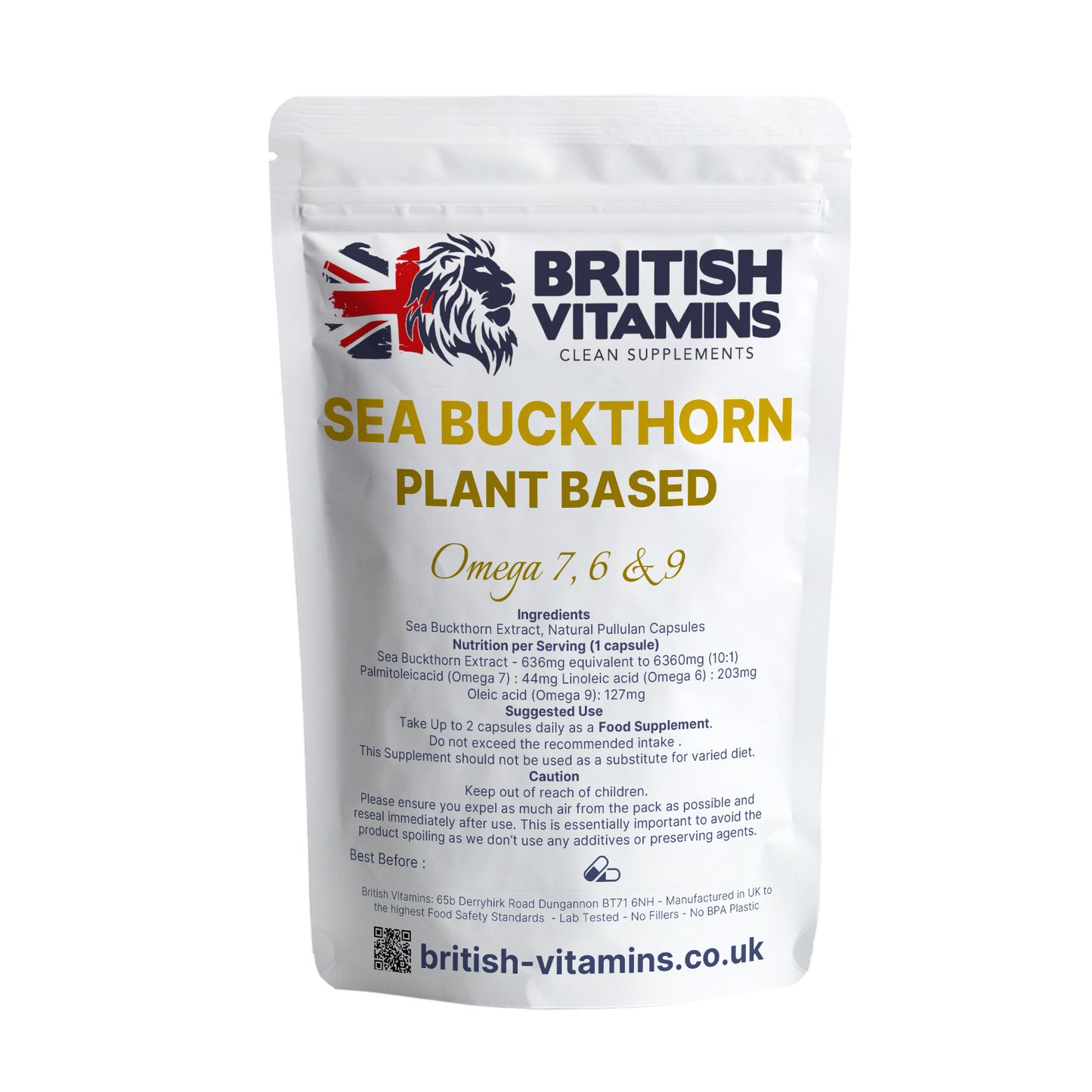 Sea Buckthorn 636mg Plant Based Omega 3 6 9 & 7 Rich in Vitamins and Nutrients Health & Beauty:Vitamins & Lifestyle Supplements:Vitamins & Minerals British Vitamins   