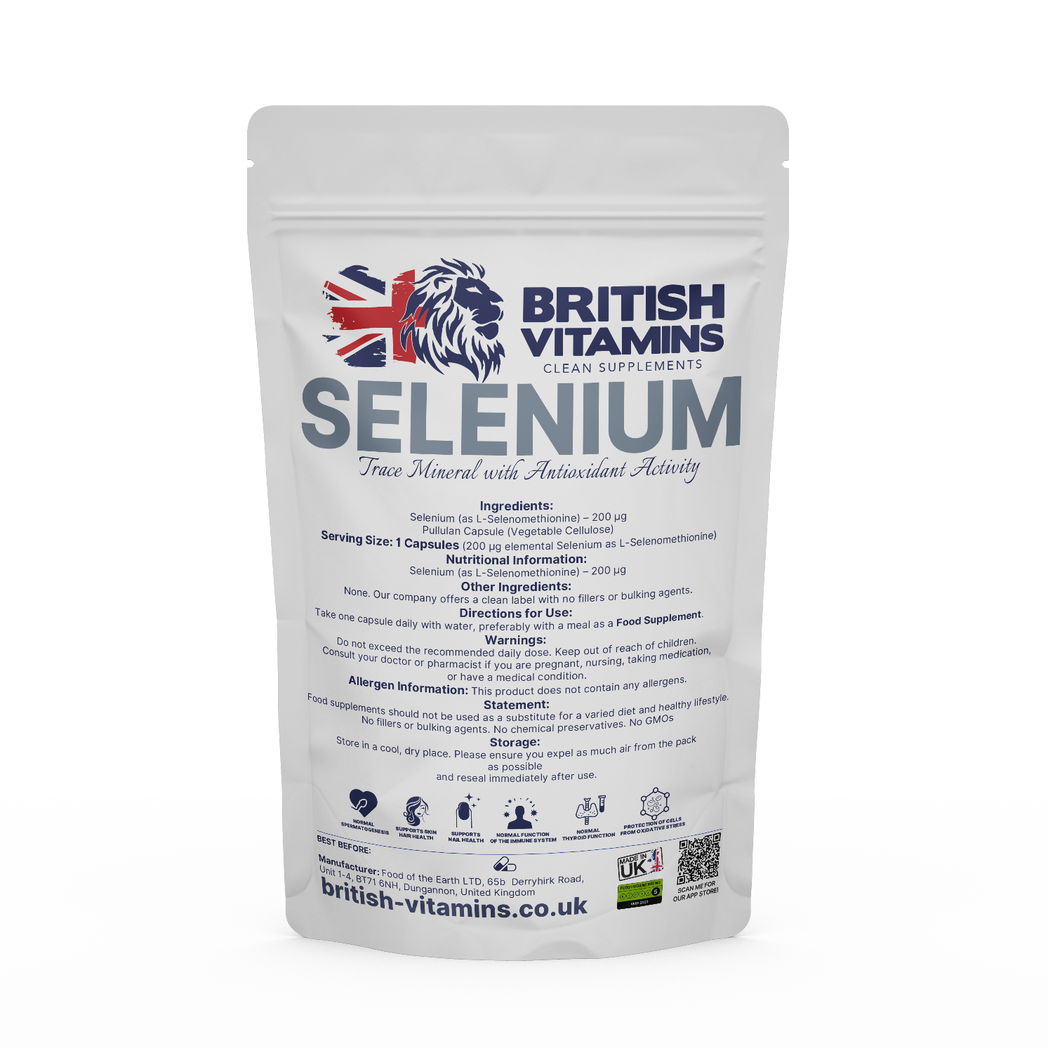 Selenium Health & Beauty:Vitamins & Lifestyle Supplements:Sports Supplements:Protein Shakes & Bodybuilding British Vitamins 5 Capsules ( Sample )  