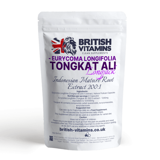 Tongkat Ali Eurycoma Longifolia 200:1 Health & Beauty:Vitamins & Lifestyle Supplements:Vitamins & Minerals British Vitamins 30 Capsules  
