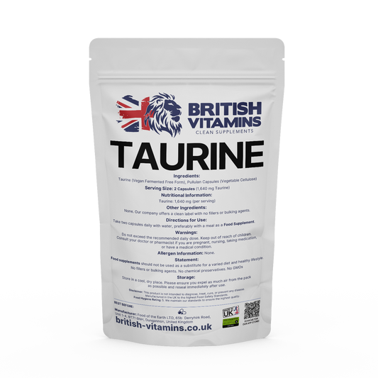 Taurine Free Form Capsules Health & Beauty:Vitamins & Lifestyle Supplements:Vitamins & Minerals British Vitamins 5 Capsules (Sample)  