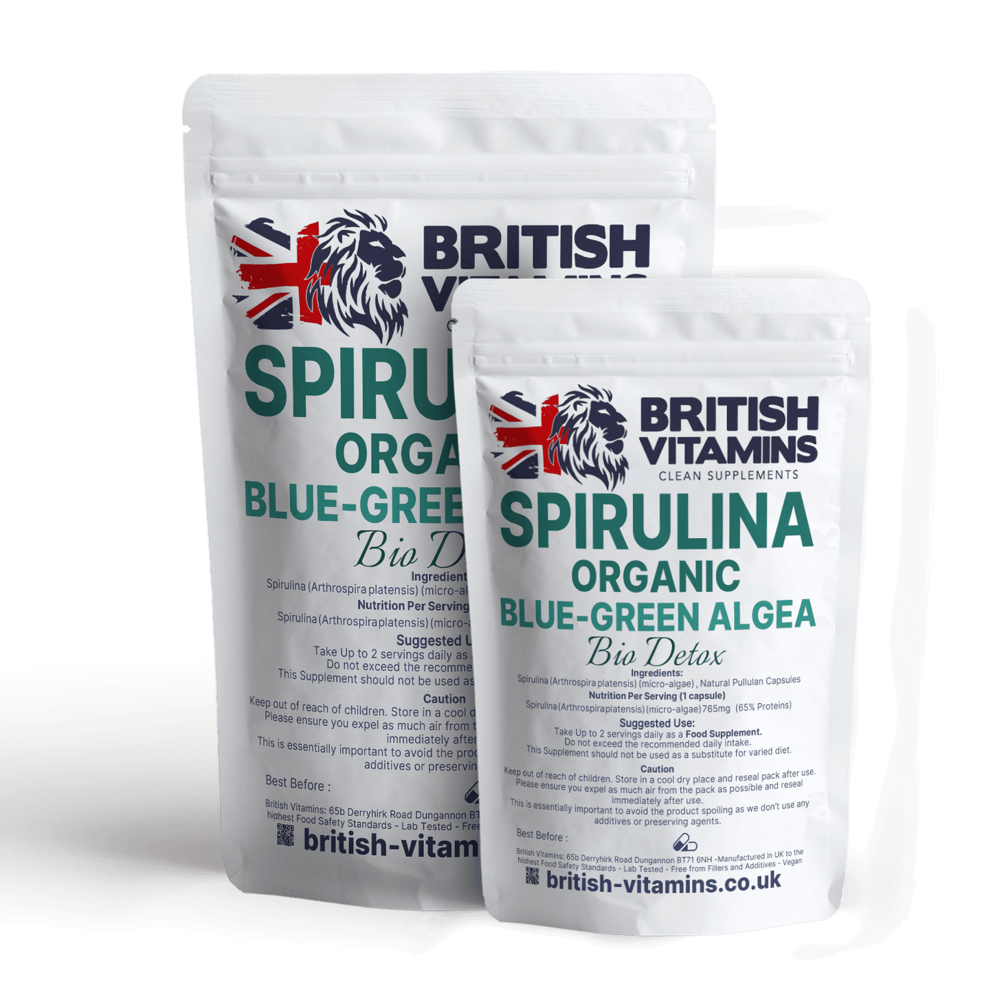 Spirulina extract Organic 765mg 65% Proteins Vegan Capsules Health & Beauty:Vitamins & Lifestyle Supplements:Vitamins & Minerals British Vitamins 5 Capsules ( Sample )  