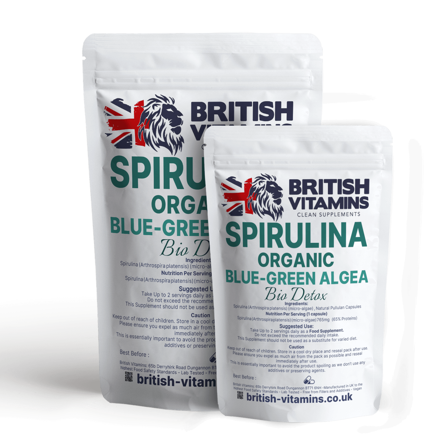 Spirulina extract Organic 765mg 65% Proteins Vegan Capsules Health & Beauty:Vitamins & Lifestyle Supplements:Vitamins & Minerals British Vitamins 5 Capsules ( Sample )  