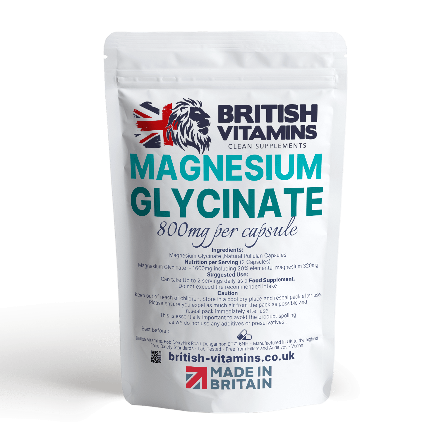 Magnesium Glycinate contains 20% elemental magnesium Health & Beauty:Vitamins & Lifestyle Supplements:Sports Supplements:Protein Shakes & Bodybuilding British Vitamins   