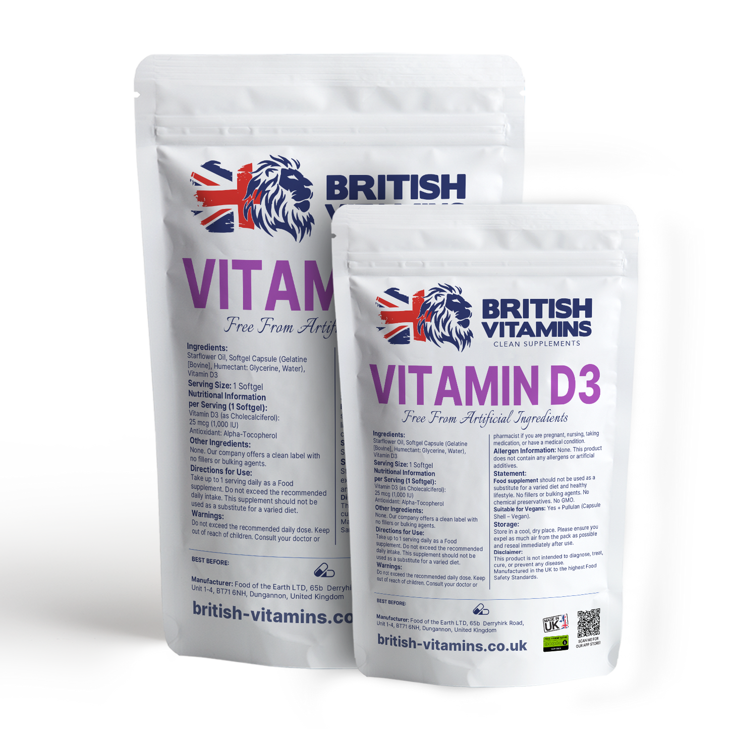 Vitamin D3 1000iu Softgels Food Supplement British Vitamins   