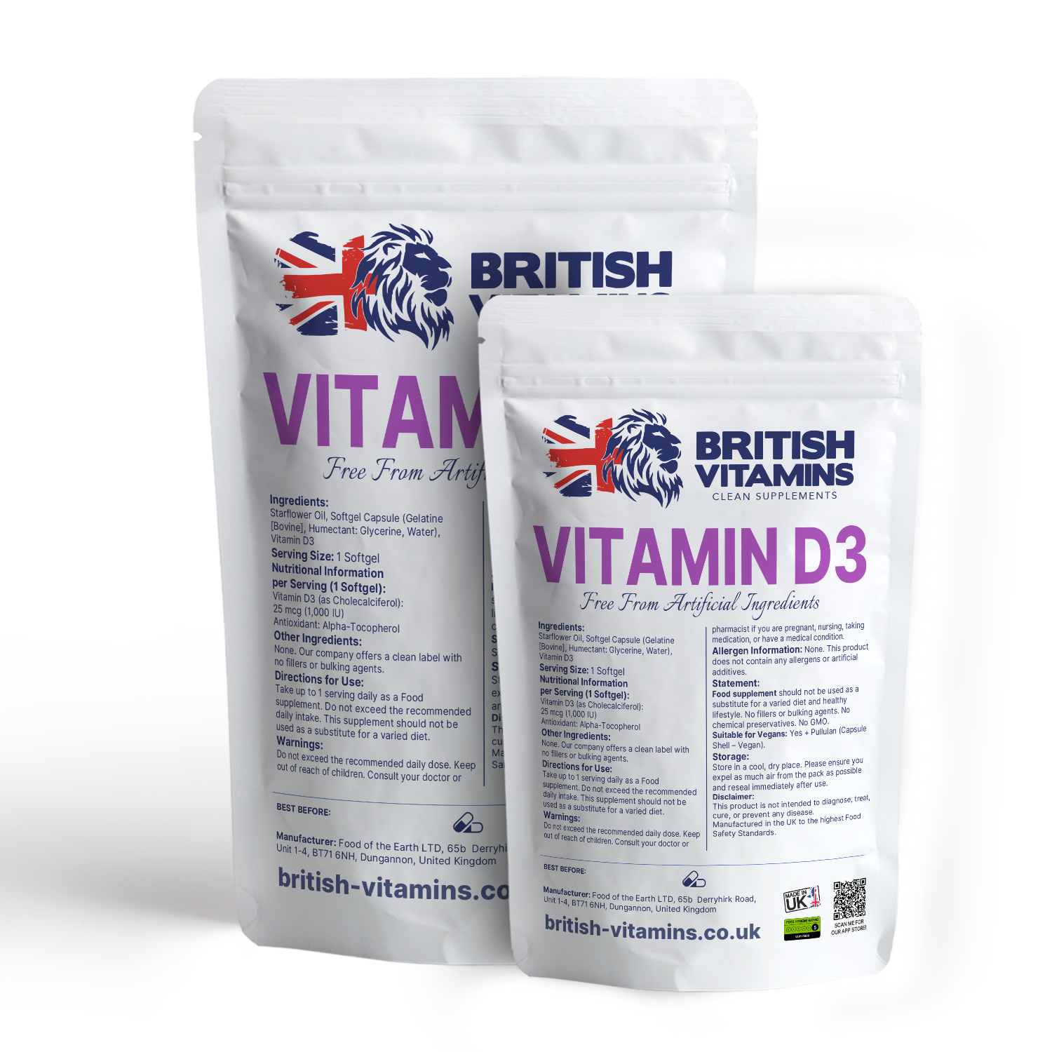 Vitamin D3 1000iu Softgels Food Supplement British Vitamins   