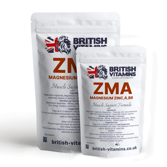ZMA B6  Zinc + Two Forms Magnesium L Threonate Vitamin A Magnesium Aspartate Health & Beauty:Vitamins & Lifestyle Supplements:Sports Supplements:Protein Shakes & Bodybuilding British Vitamins 5 capsules  