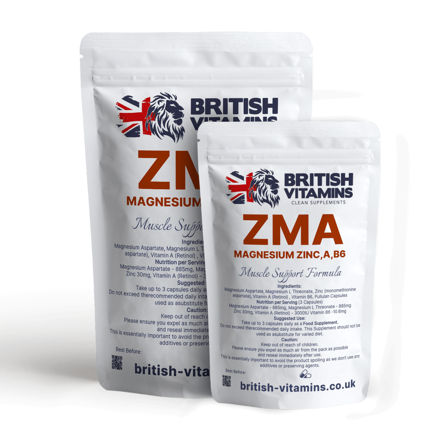 ZMA B6  Zinc + Two Forms Magnesium L Threonate Vitamin A Magnesium Aspartate Health & Beauty:Vitamins & Lifestyle Supplements:Sports Supplements:Protein Shakes & Bodybuilding British Vitamins 5 capsules  