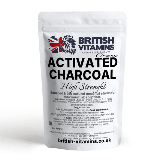 Activated Charcoal Powder Organic Coconut shell - Powder Detox Antioxidant British Vitamins 50g Powder  