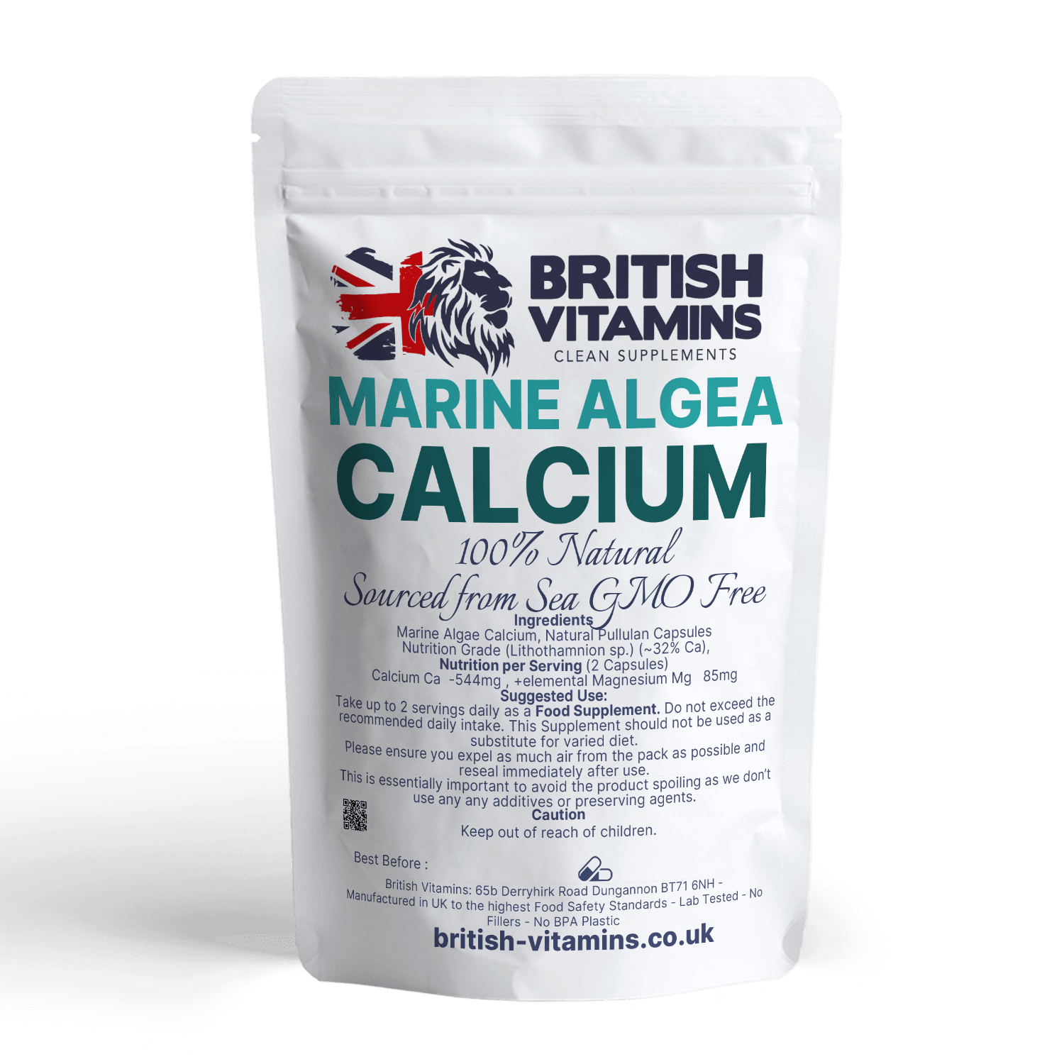 Algae Calcium contains Ocean Magnesium and Trace Minerals Health & Beauty:Vitamins & Lifestyle Supplements:Sports Supplements:Protein Shakes & Bodybuilding British Vitamins 60 Capsules  