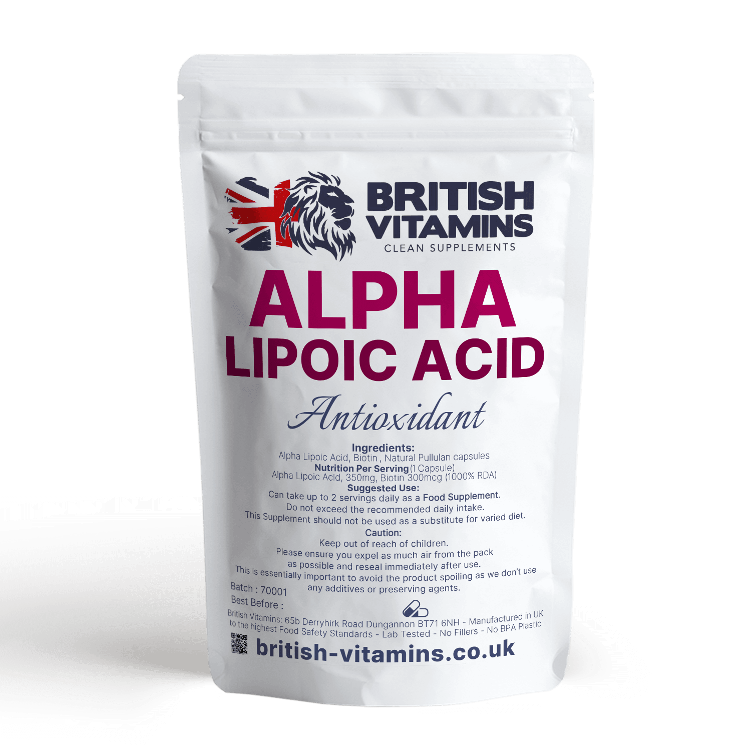 Alpha Lipoic ALA with Biotin Health & Beauty:Vitamins & Lifestyle Supplements:Sports Supplements:Protein Shakes & Bodybuilding British Vitamins 5 capsules  