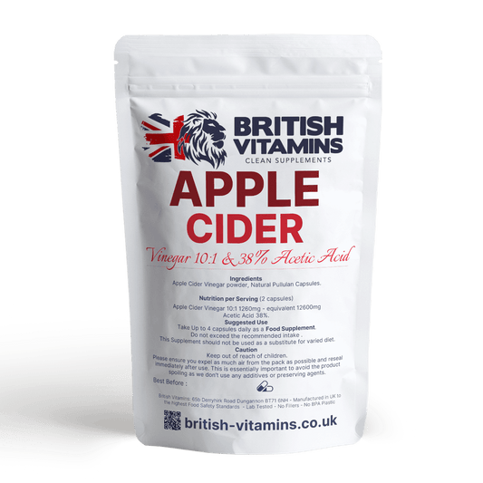 Apple Cider Vinegar Acetic Acid 38% Health & Beauty:Vitamins & Lifestyle Supplements:Vitamins & Minerals British Vitamins 5 Capsules ( Sample )  
