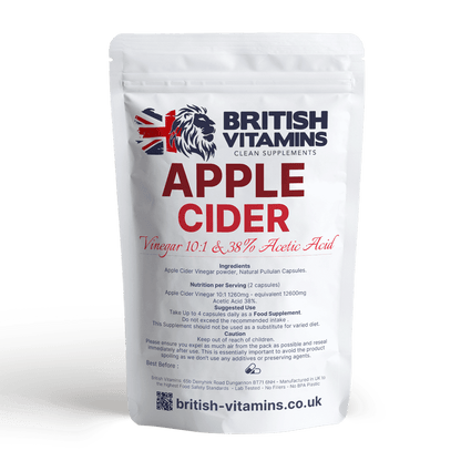 Apple Cider Vinegar Acetic Acid 38% Health & Beauty:Vitamins & Lifestyle Supplements:Vitamins & Minerals British Vitamins 5 Capsules ( Sample )  