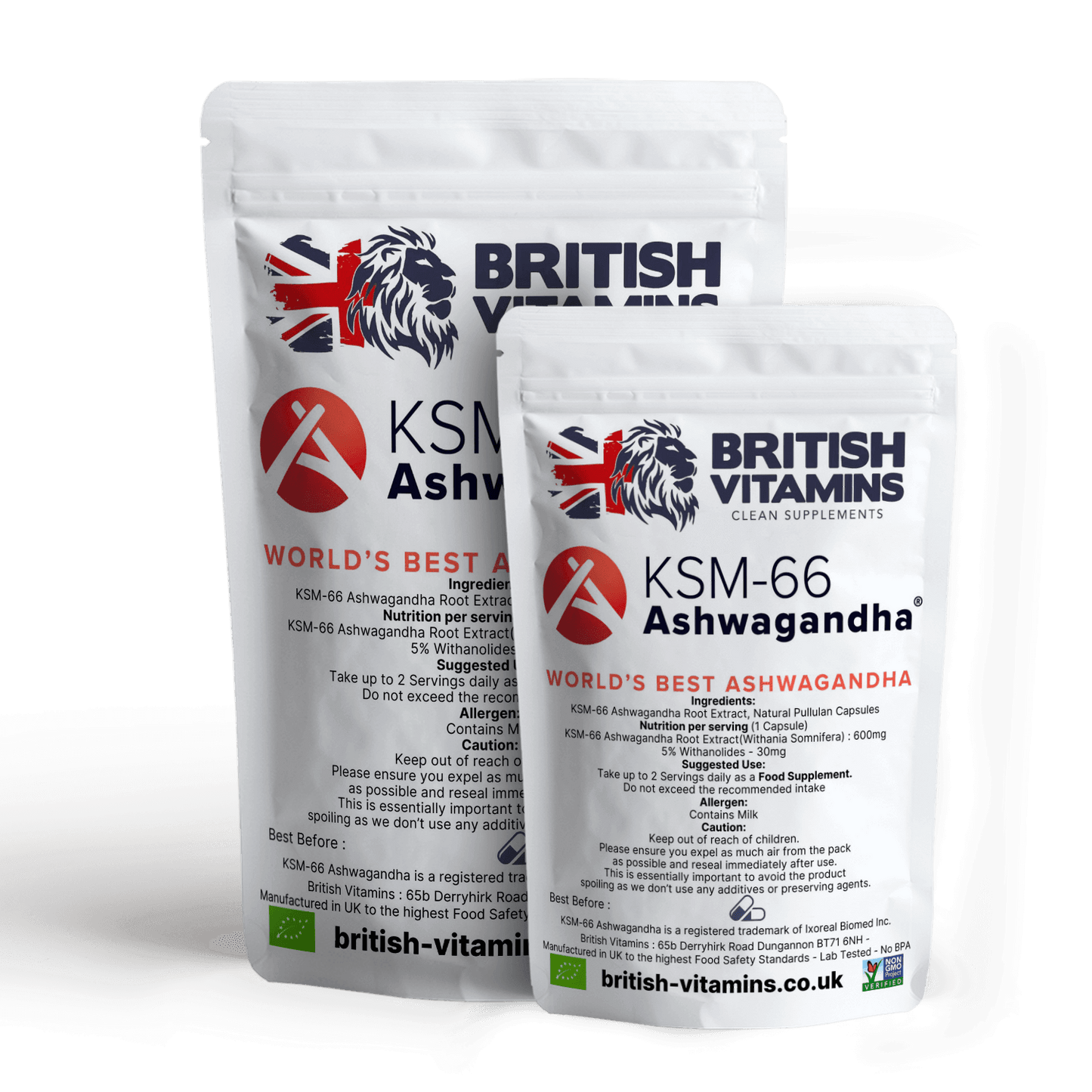 Ashwagandha Root KSM66 600mg Organic Certified Health & Beauty:Vitamins & Lifestyle Supplements:Vitamins & Minerals British Vitamins   