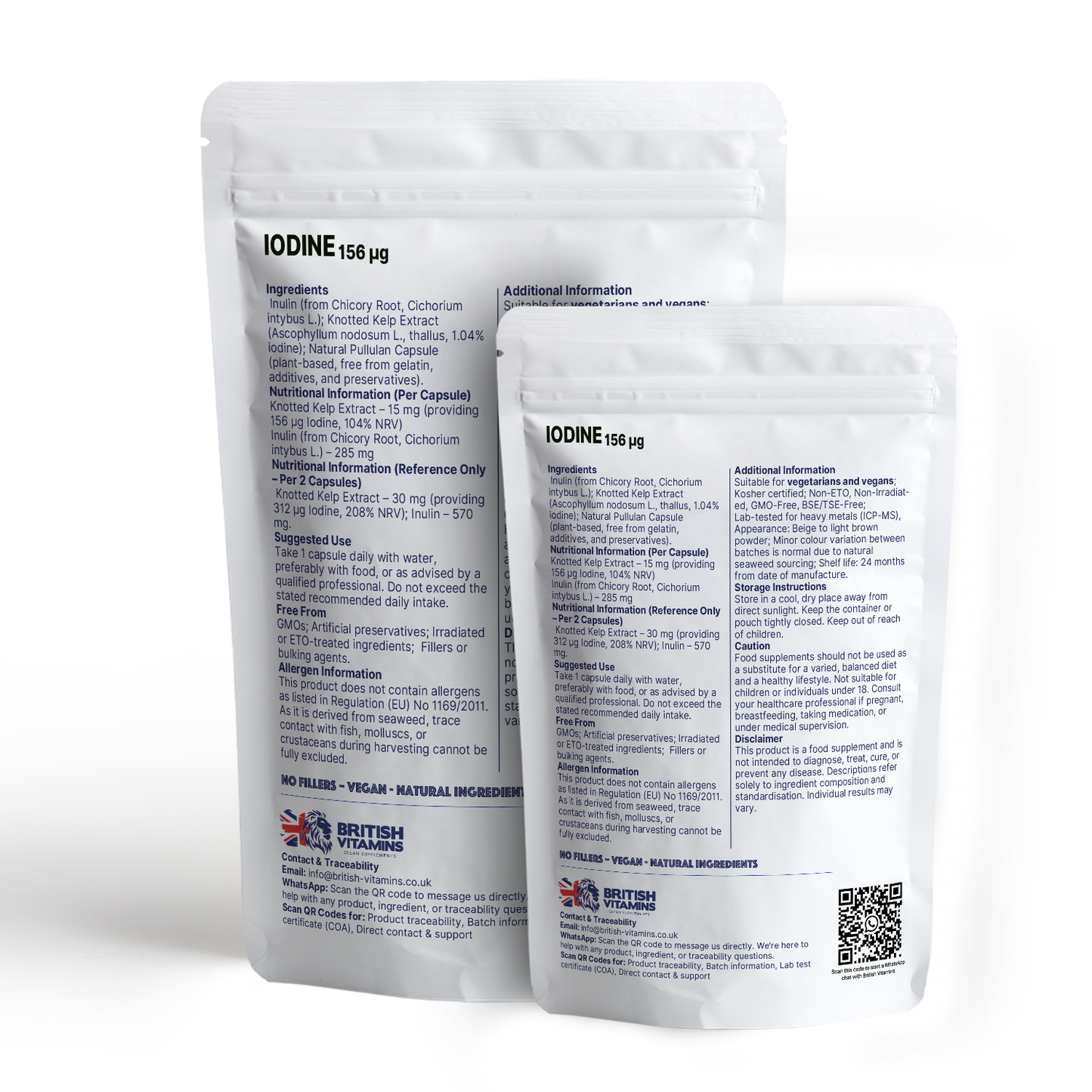 Iodine 156 µg (Knotted Kelp Seaweed) – Natural Vegan Food Supplement British Vitamins