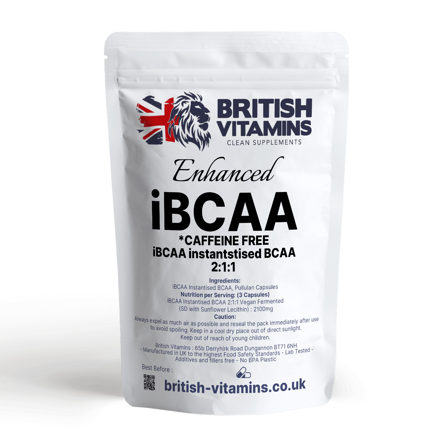 BCAA 2:1:1 Amino Health & Beauty:Vitamins & Lifestyle Supplements:Vitamins & Minerals British Vitamins 120 Capsules  