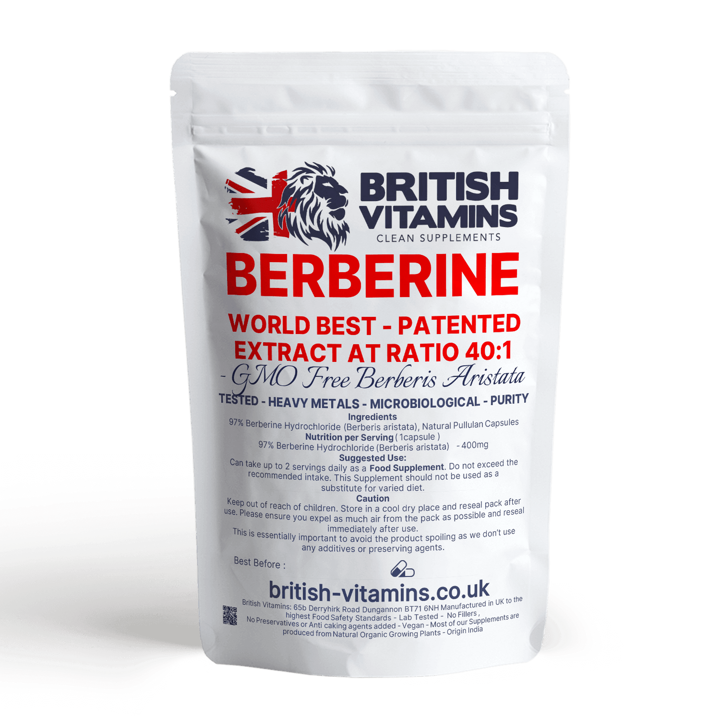 Berberine Berberis capsules 400mg 40:1 Health & Beauty:Vitamins & Lifestyle Supplements:Vitamins & Minerals British Vitamins 30 Capsules  