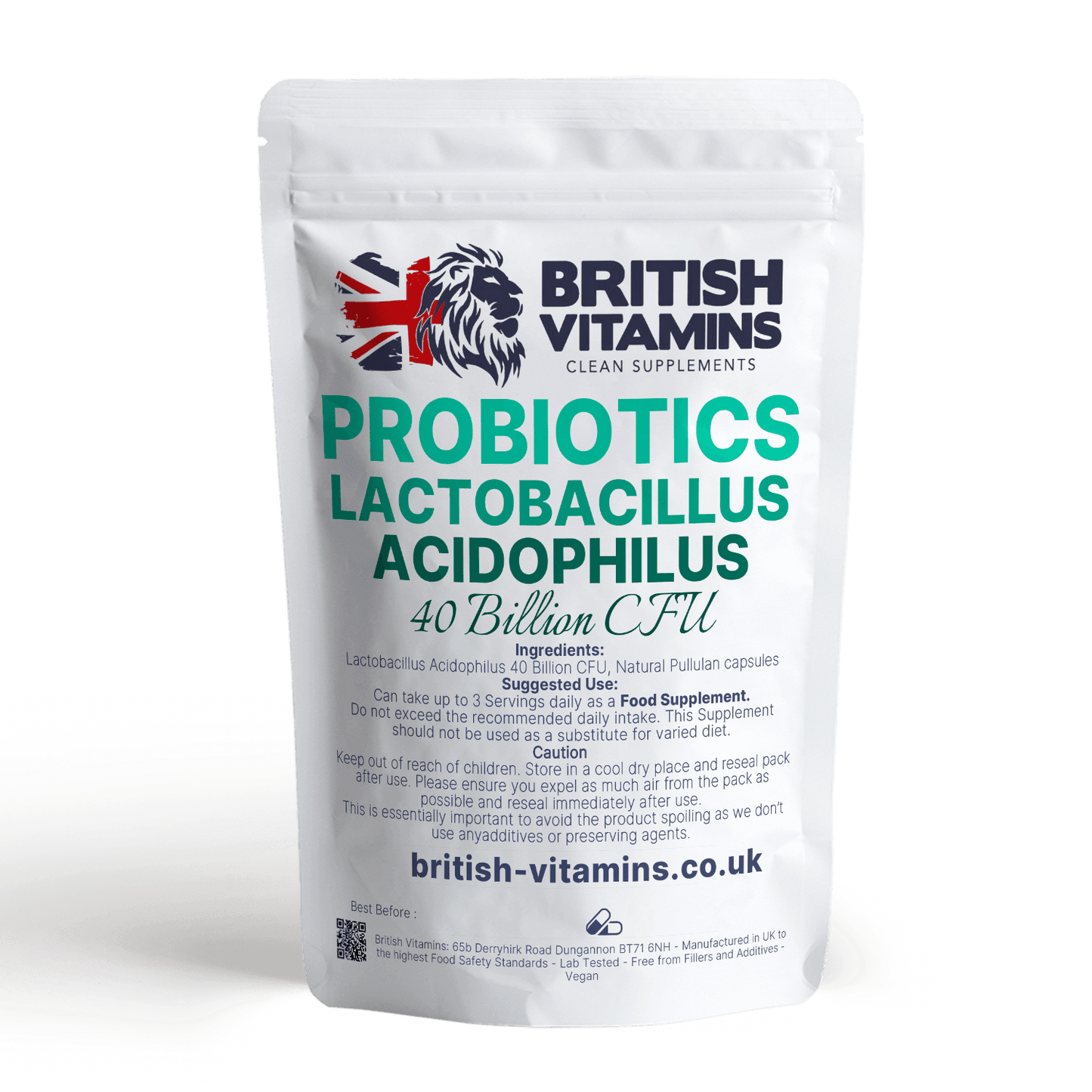 Bio-Culture Active Probiotic Lactobacillus Acidophilus 40 Billion CFU Health & Beauty:Vitamins & Lifestyle Supplements:Vitamins & Minerals British Vitamins 5 Capsules  