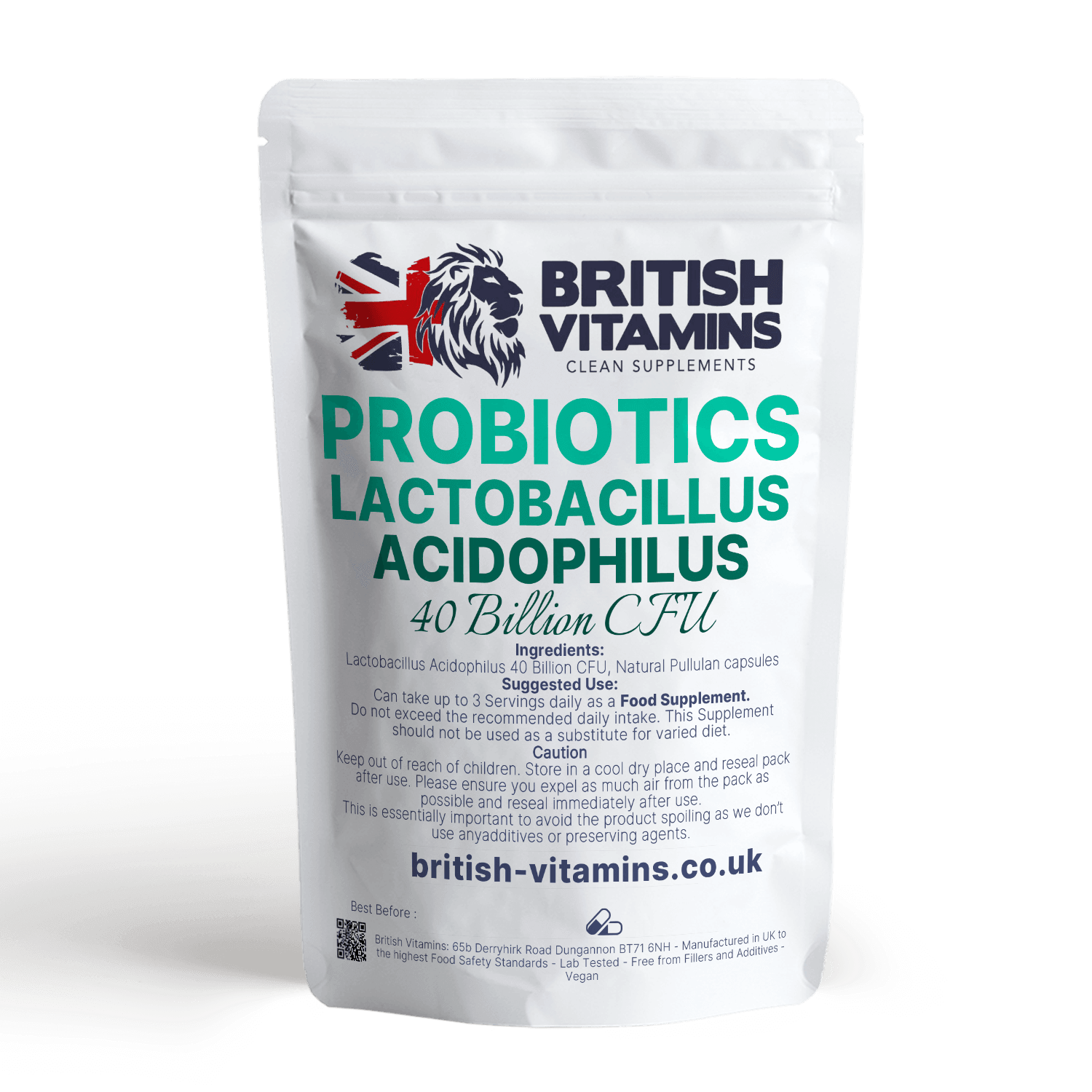 Bio-Culture Active Probiotic Lactobacillus Acidophilus 40 Billion CFU Health & Beauty:Vitamins & Lifestyle Supplements:Vitamins & Minerals British Vitamins 5 Capsules  