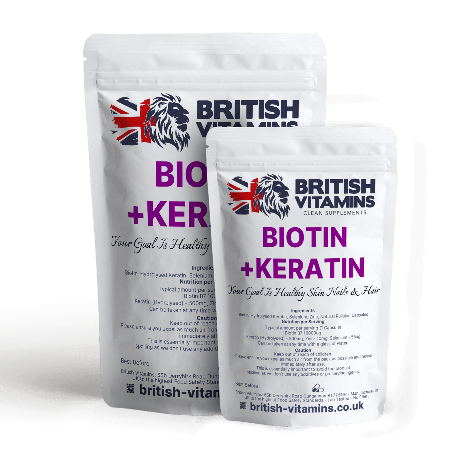 Biotin 10000mcg Hydrolysed Keratin Selenium Zinc Health & Beauty:Vitamins & Lifestyle Supplements:Vitamins & Minerals British Vitamins   