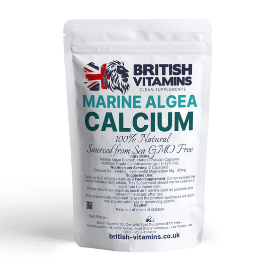 Calcium Marine Natural + Magnesium Health & Beauty:Vitamins & Lifestyle Supplements:Vitamins & Minerals British Vitamins 60 Capsules  