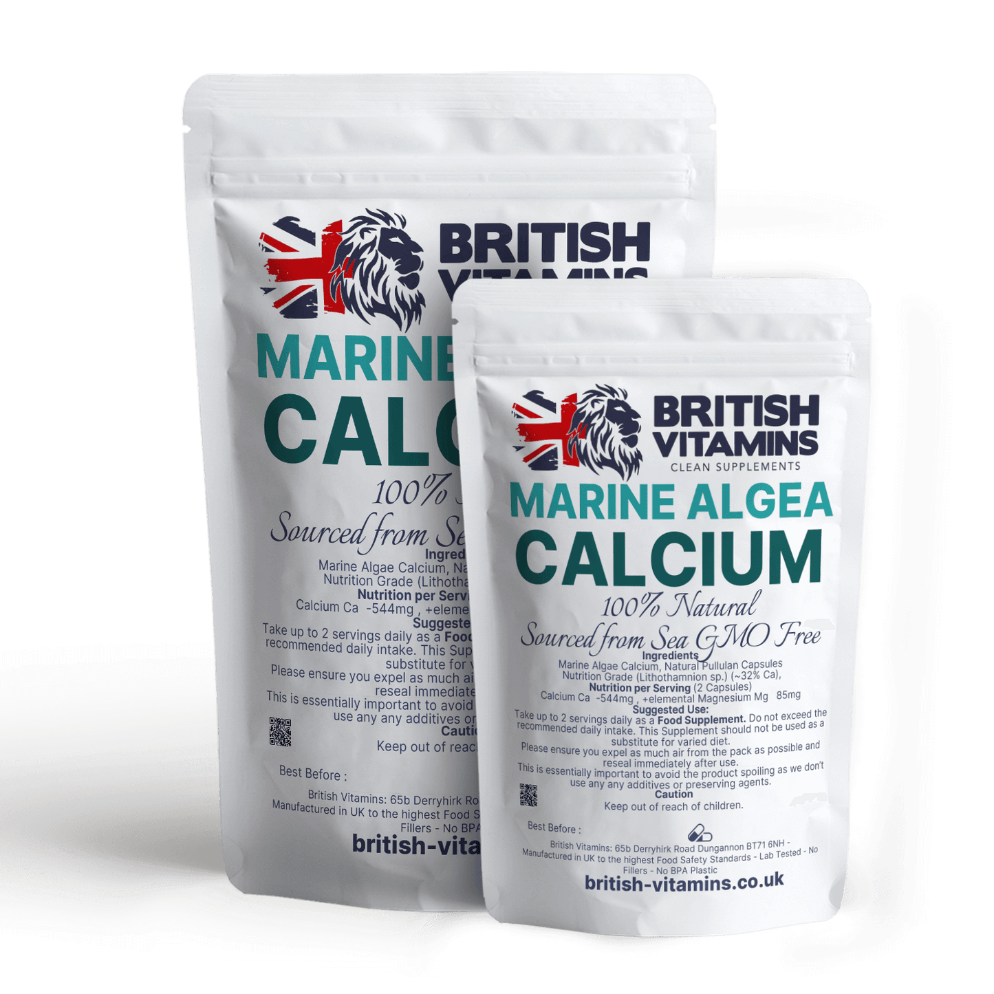 Calcium Marine Natural + Magnesium Health & Beauty:Vitamins & Lifestyle Supplements:Vitamins & Minerals British Vitamins   
