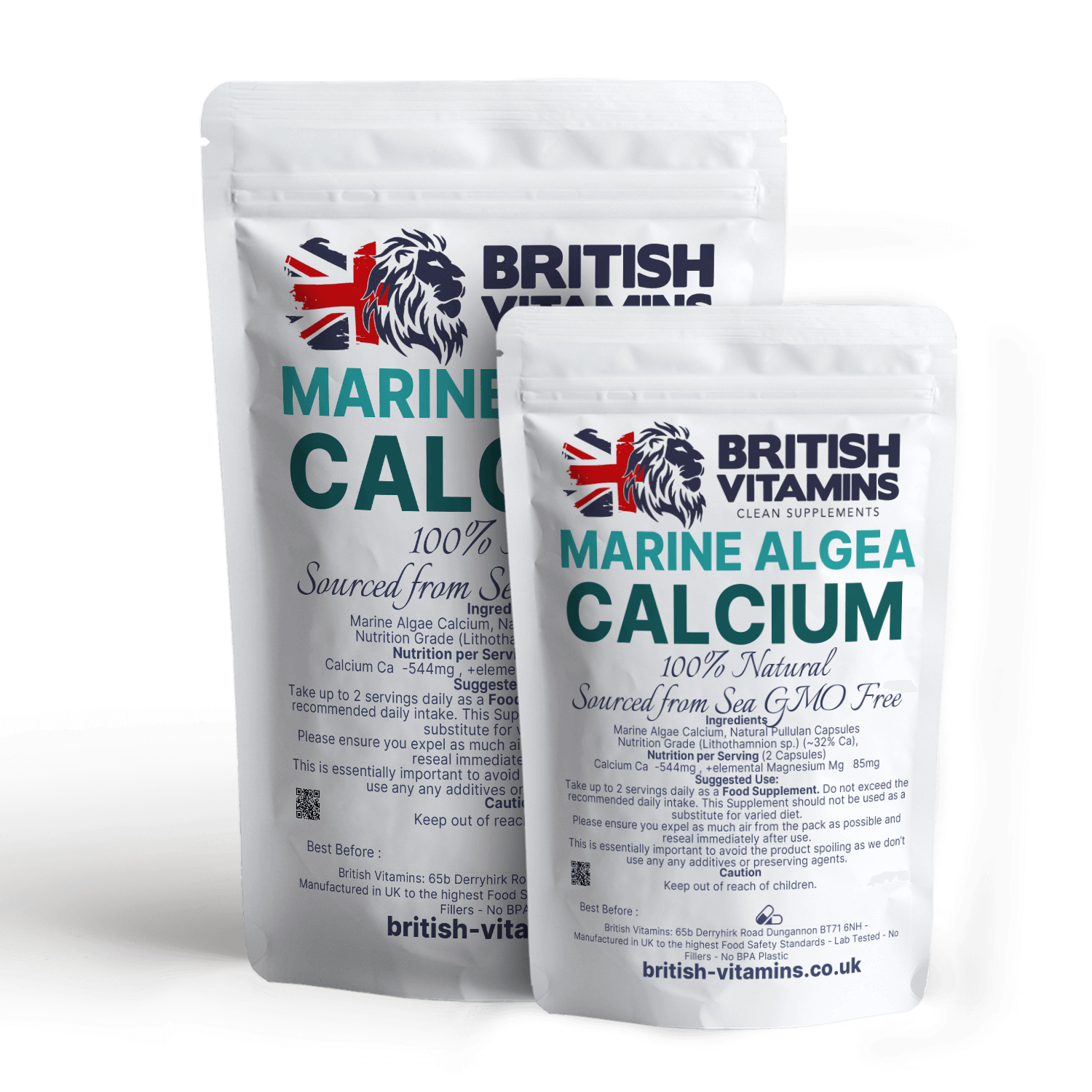 Calcium Marine Natural + Magnesium Health & Beauty:Vitamins & Lifestyle Supplements:Vitamins & Minerals British Vitamins   