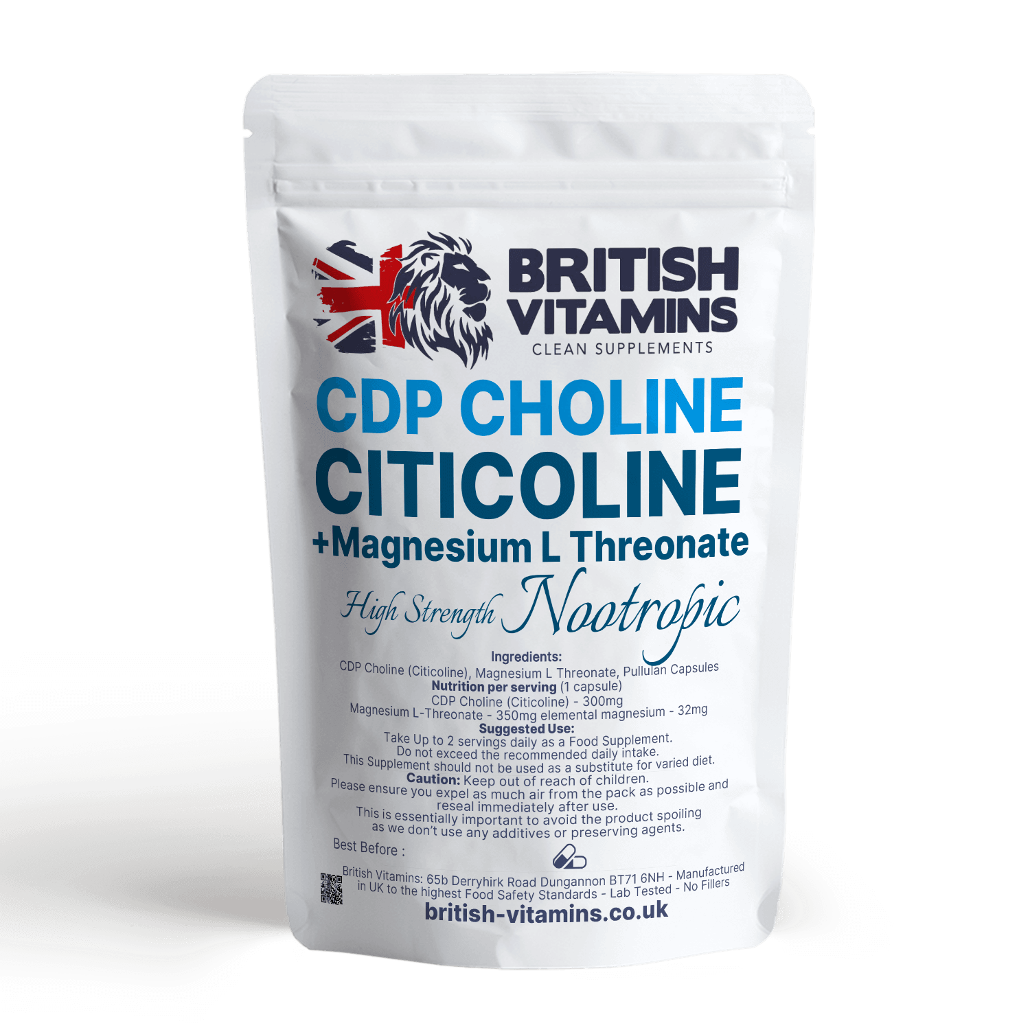 CDP Choline + Magnesium L Threonate Health & Beauty:Vitamins & Lifestyle Supplements:Vitamins & Minerals British Vitamins 5 Capsules ( Sample )  