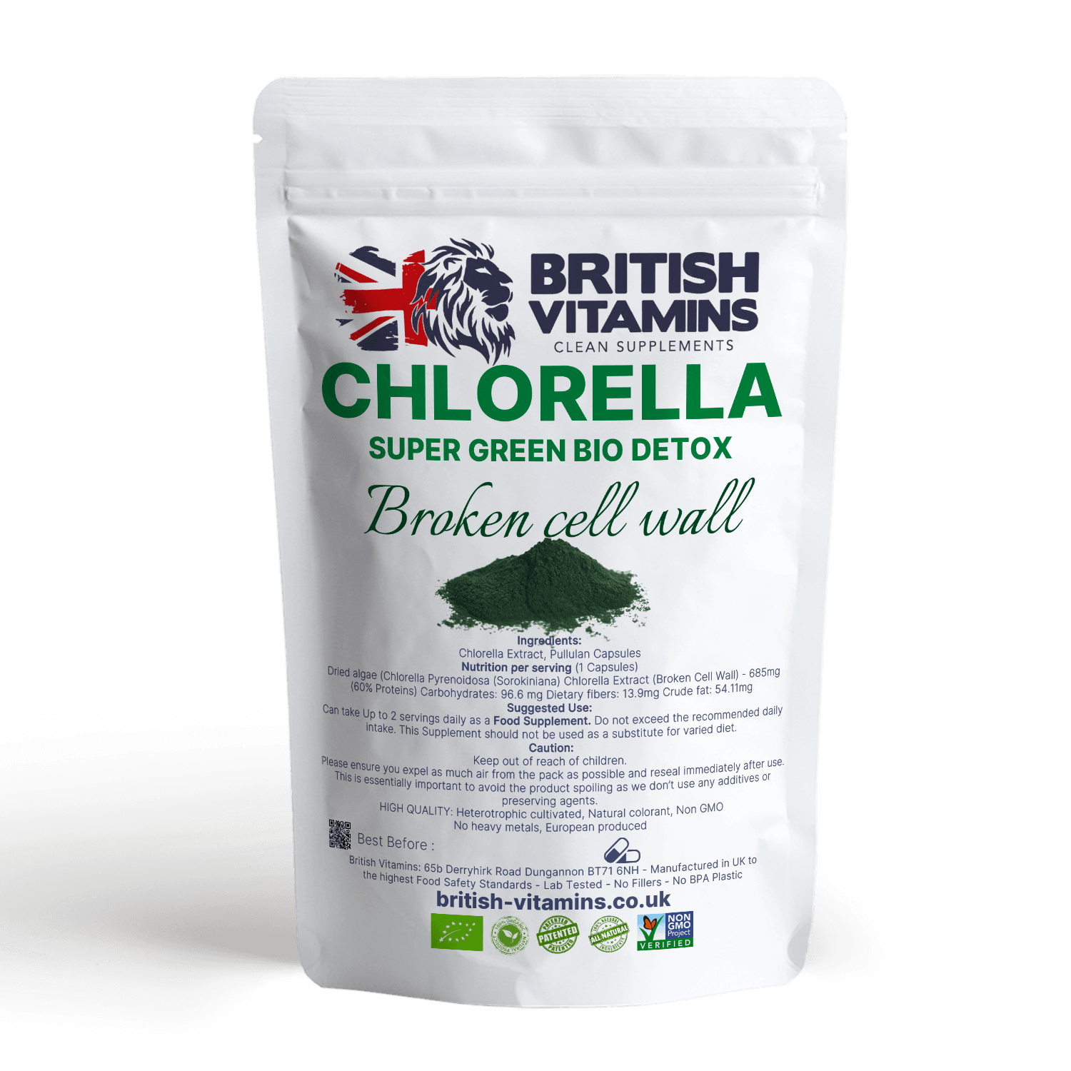 Chlorella Antibody 60% protein Health & Beauty:Vitamins & Lifestyle Supplements:Vitamins & Minerals British Vitamins 30 Capsules ( 1 Month )  