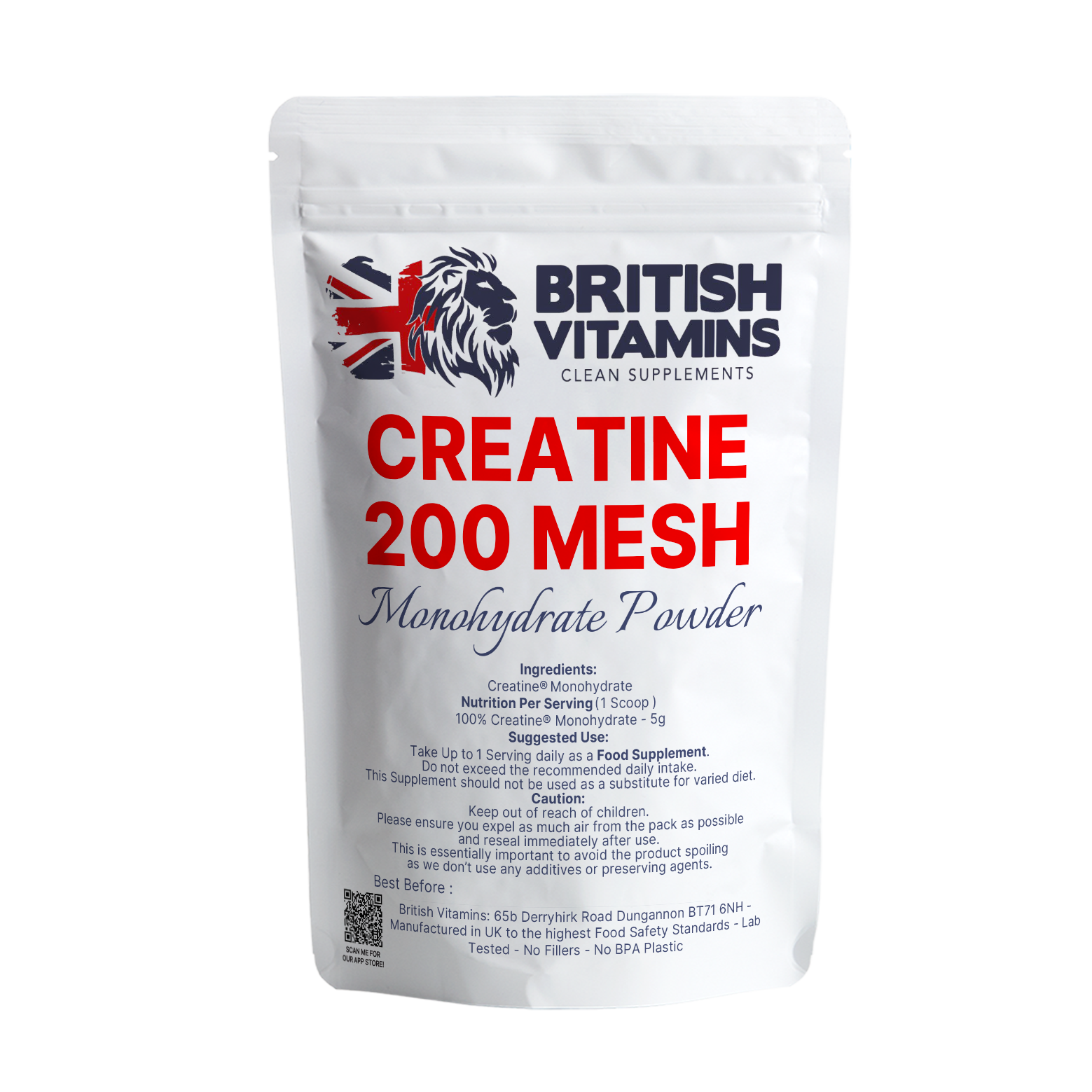 Creatine Monohydrate 200 Mesh Health & Beauty:Vitamins & Lifestyle Supplements:Vitamins & Minerals British Vitamins 200 grams