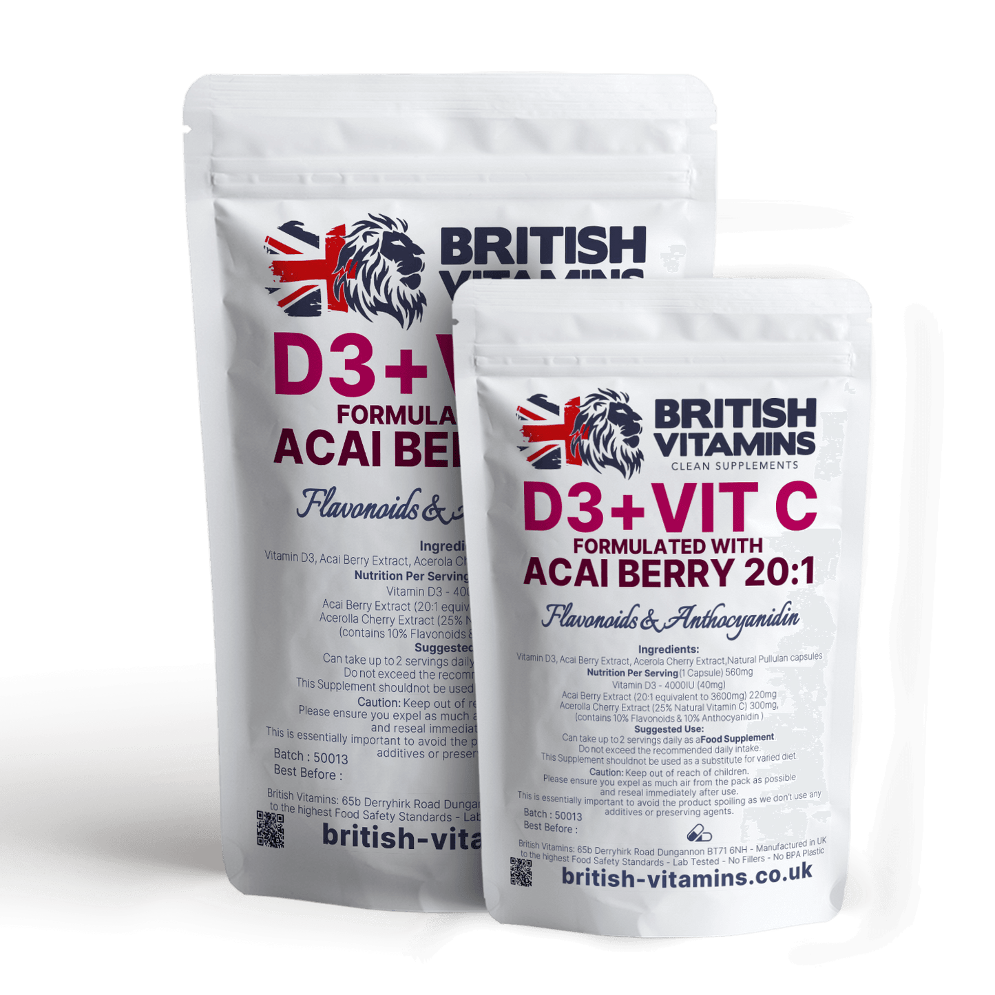 Vitamin D3 4000IU + Acai Berry Extract + Natural Vitamin C Anthocyanin Flavonoid Health & Beauty:Vitamins & Lifestyle Supplements:Vitamins & Minerals British Vitamins 5 Capsules ( Sample )  