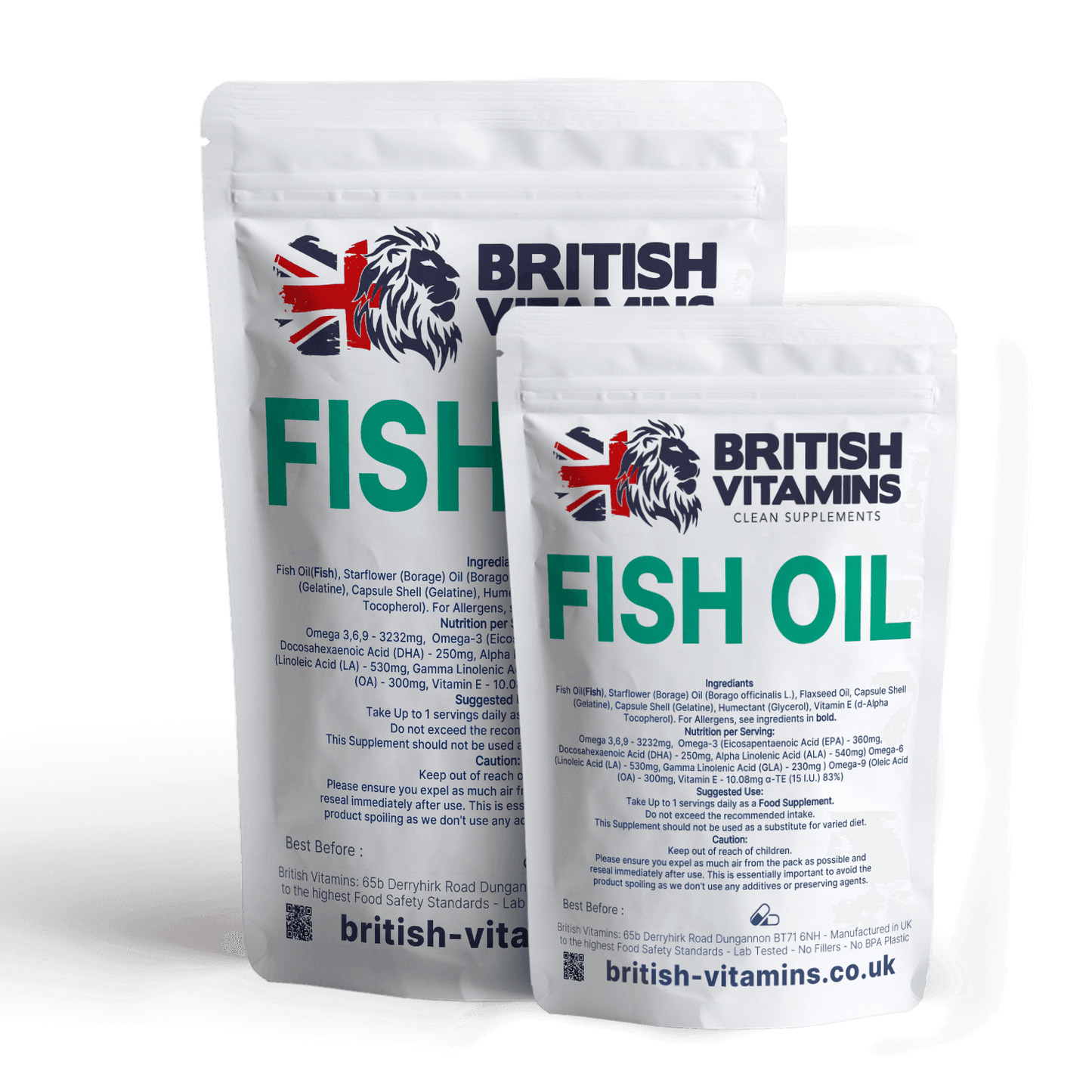 Fish Oil Softgels Omega 3, 6 & 9 Vitamin E .EPA, ALA, DHA, LA,  OA, GLA Food Supplement British Vitamins   