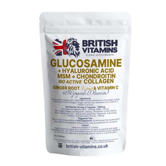 Glucosamine Hyaluronic Acid MSM Collagen Peptan Chondroitin Natural Vitamin C Health & Beauty:Vitamins & Lifestyle Supplements:Vitamins & Minerals British Vitamins   