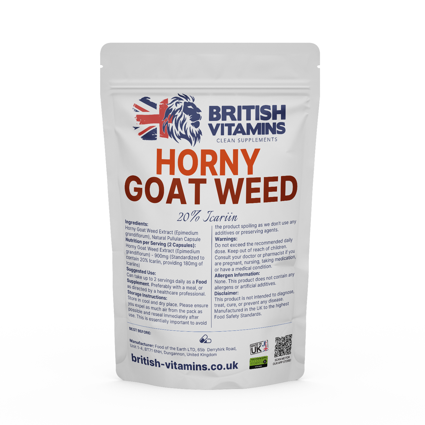 Horny Goat Weed Capsules Health & Beauty:Vitamins & Lifestyle Supplements:Sports Supplements:Protein Shakes & Bodybuilding British Vitamins 5 capsules