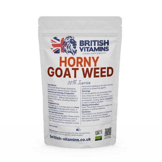 Horny Goat Weed Capsules Health & Beauty:Vitamins & Lifestyle Supplements:Sports Supplements:Protein Shakes & Bodybuilding British Vitamins 5 capsules