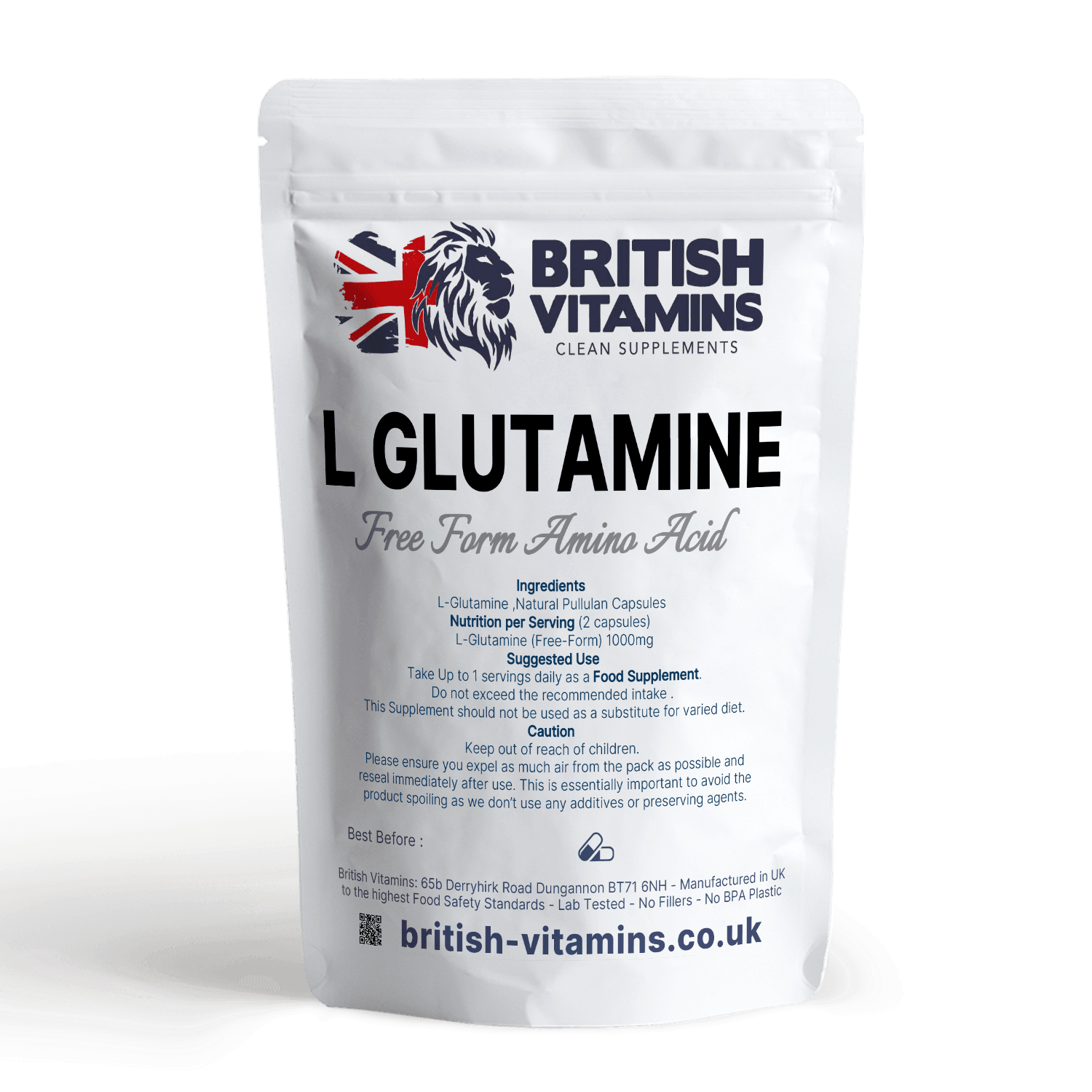 L-Glutamine 1700 Free Form L Glutamine Amino Acid, Capsules Health & Beauty:Vitamins & Lifestyle Supplements:Vitamins & Minerals British Vitamins   