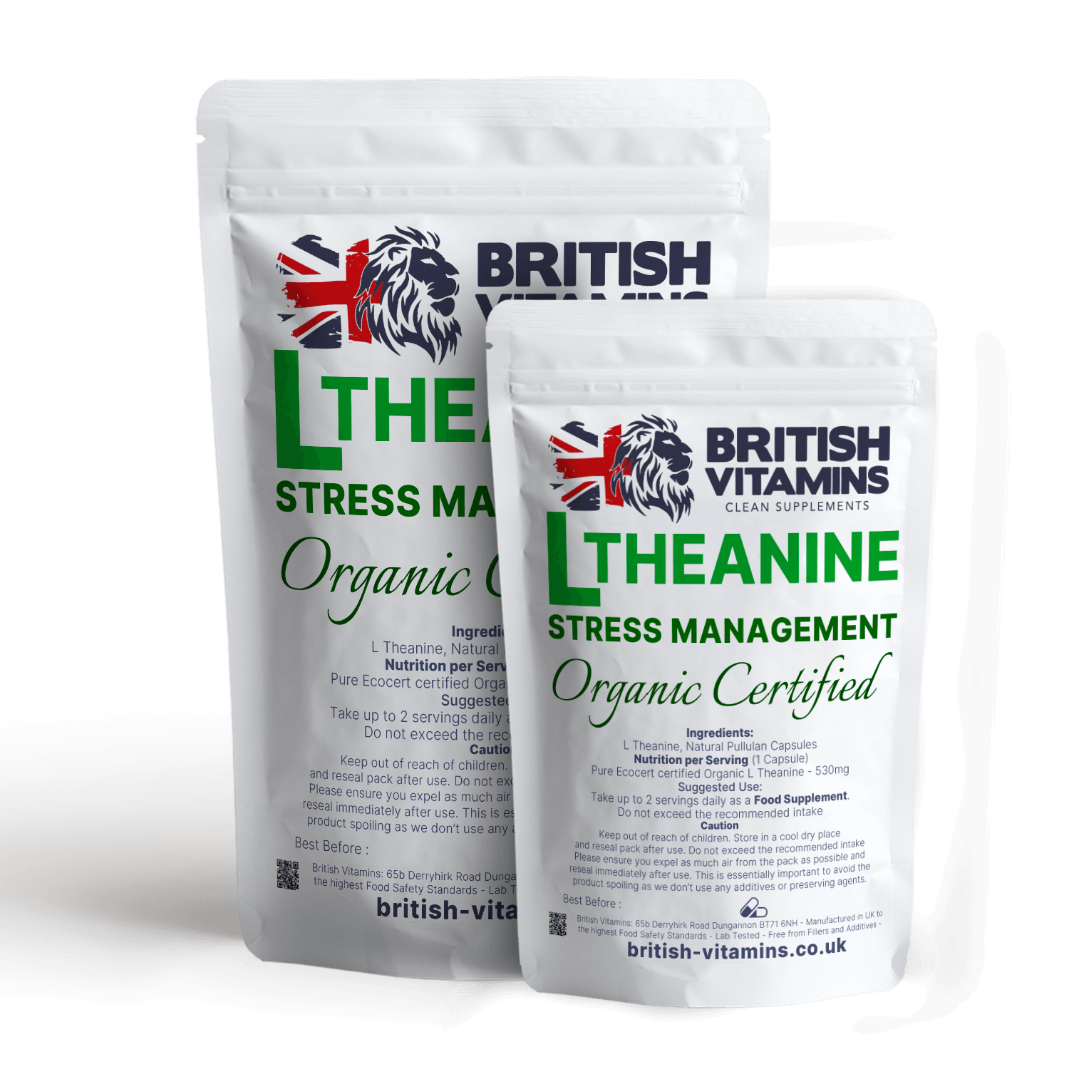 L Theanine 530mg Capsules Supplements No Fillers Health & Beauty:Vitamins & Lifestyle Supplements:Vitamins & Minerals British Vitamins 30 Capsules ( 1 Month )  