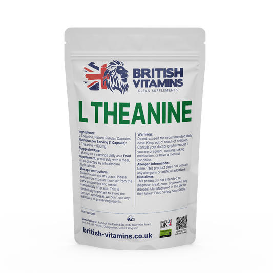 L Theanine 530mg Capsules Supplements No Fillers Health & Beauty:Vitamins & Lifestyle Supplements:Vitamins & Minerals British Vitamins 30 Capsules ( 1 Month )