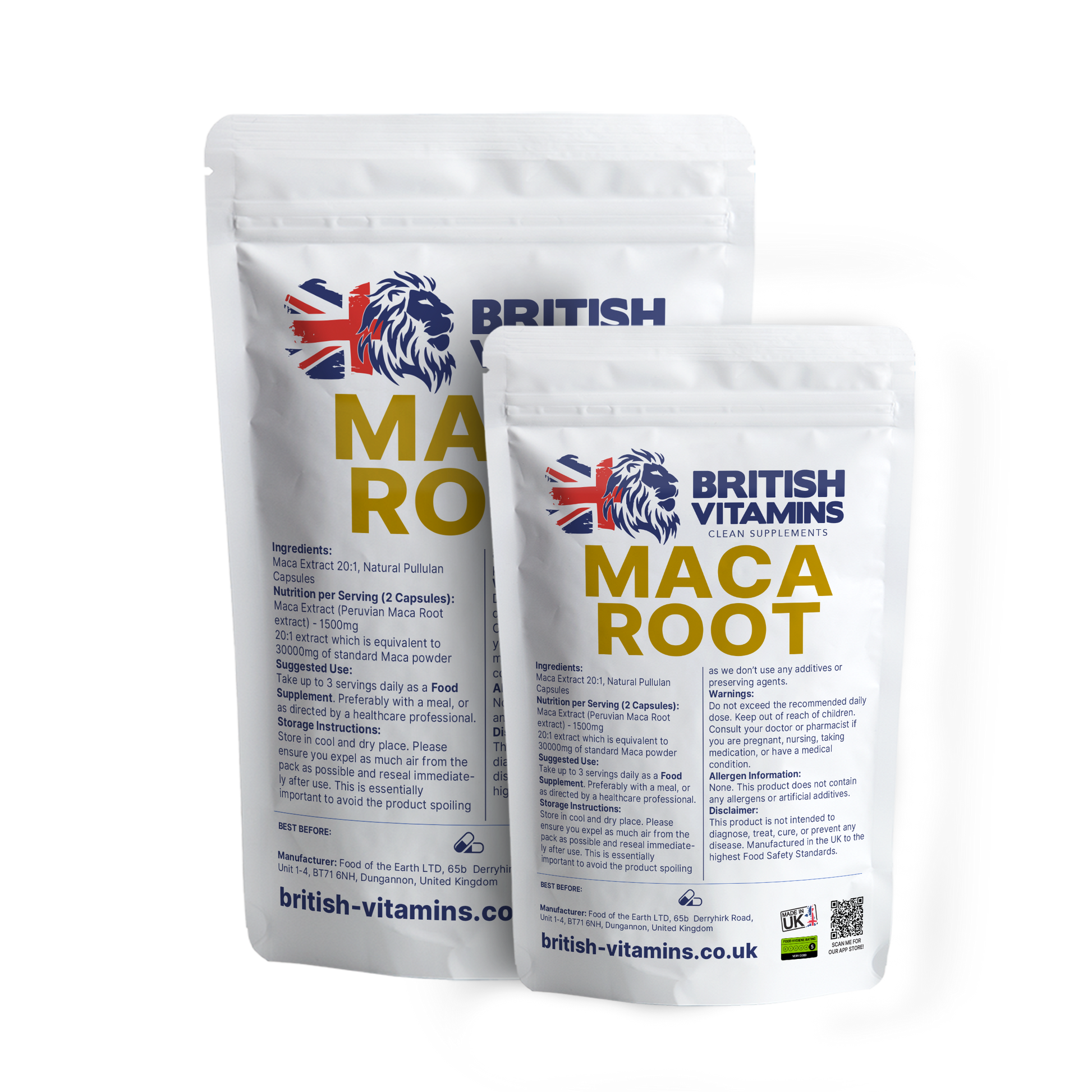 Maca Extract 20:1 Peruvian 750mg equivalent to 15000mg Aditives Free Health & Beauty:Vitamins & Lifestyle Supplements:Vitamins & Minerals British Vitamins