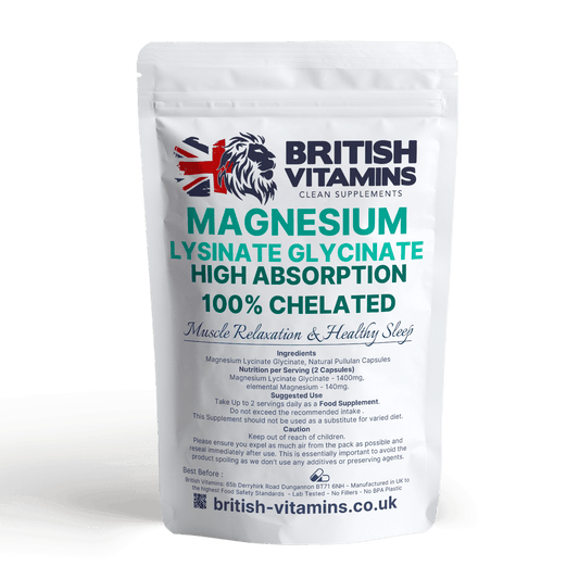 Magnesium Lysinate -Glycinate 100% Chelated Health & Beauty:Vitamins & Lifestyle Supplements:Vitamins & Minerals British Vitamins   