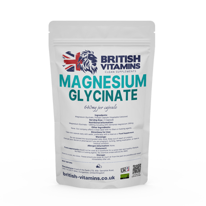 Magnesium Glycinate contains 20% elemental magnesium Health & Beauty:Vitamins & Lifestyle Supplements:Sports Supplements:Protein Shakes & Bodybuilding British Vitamins 5 capsules
