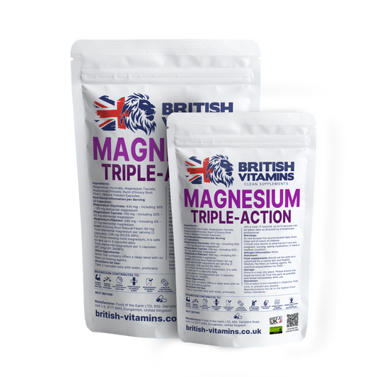Magnesium Triple-Action Magnesium Taurate Glycinate Pidolate Complex Health & Beauty:Vitamins & Lifestyle Supplements:Vitamins & Minerals British Vitamins