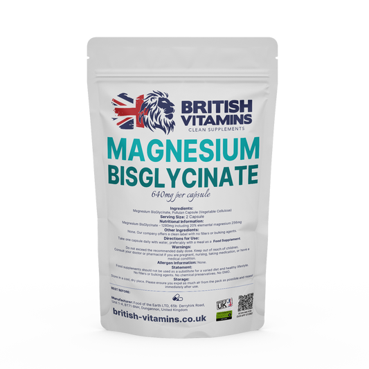 Magnesium BisGlycinate 20% elemental magnesium Health & Beauty:Vitamins & Lifestyle Supplements:Vitamins & Minerals British Vitamins 5 Capsules ( Sample )  