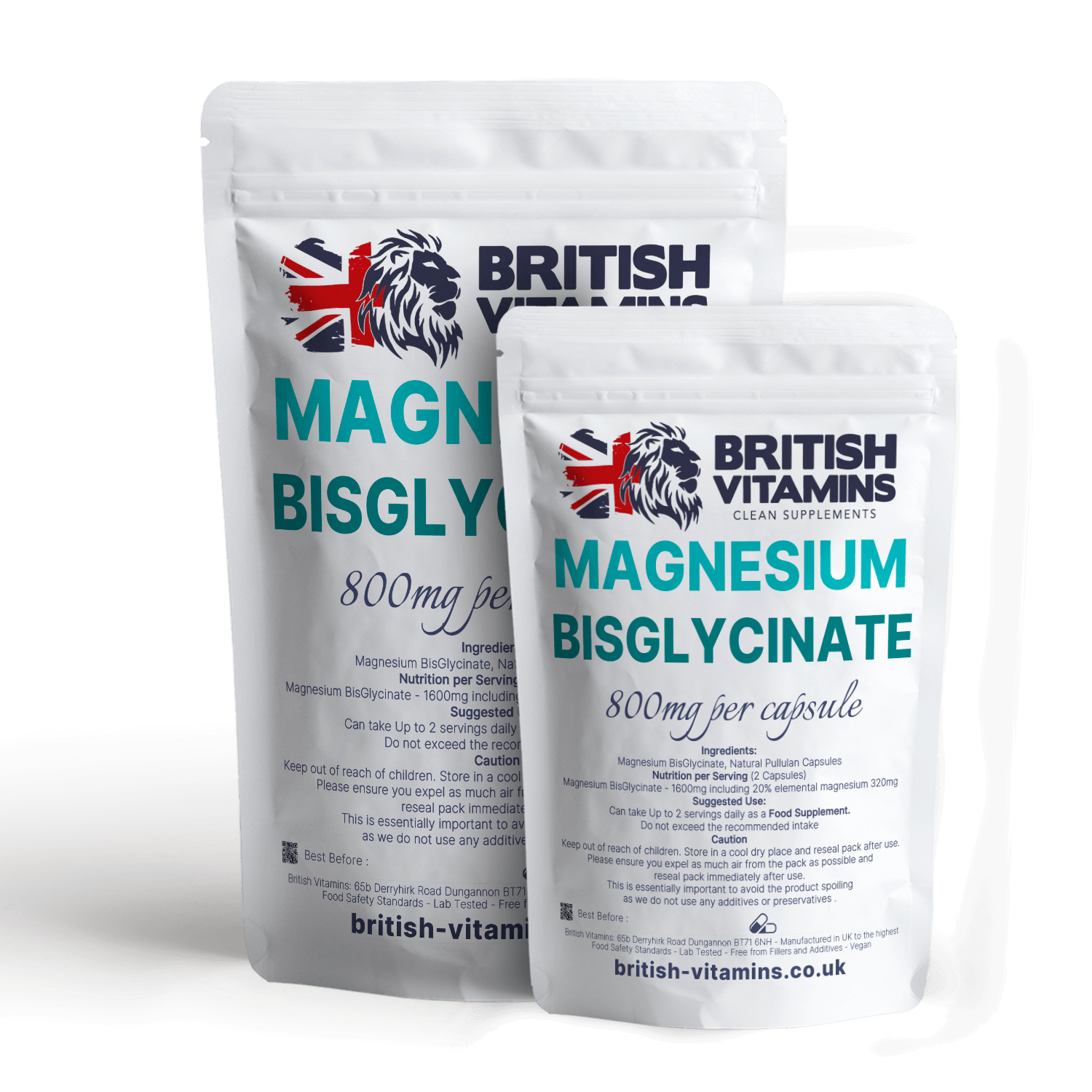 Magnesium BisGlycinate 20% elemental magnesium Health & Beauty:Vitamins & Lifestyle Supplements:Vitamins & Minerals British Vitamins 5 Capsules ( Sample )  