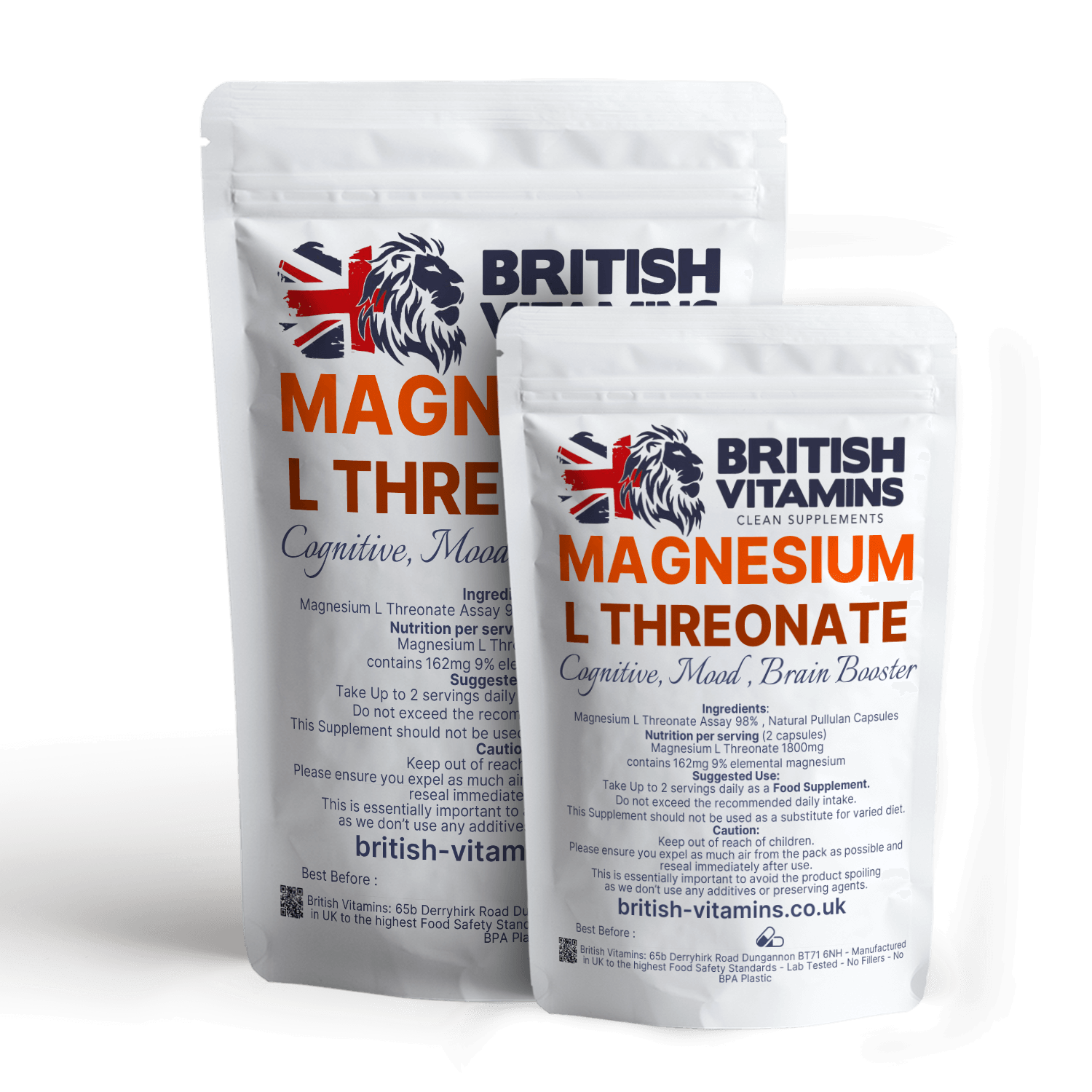Magnesium L Threonate 900mg 9% elemental magnesium Health & Beauty:Vitamins & Lifestyle Supplements:Vitamins & Minerals British Vitamins 30 Capsules  
